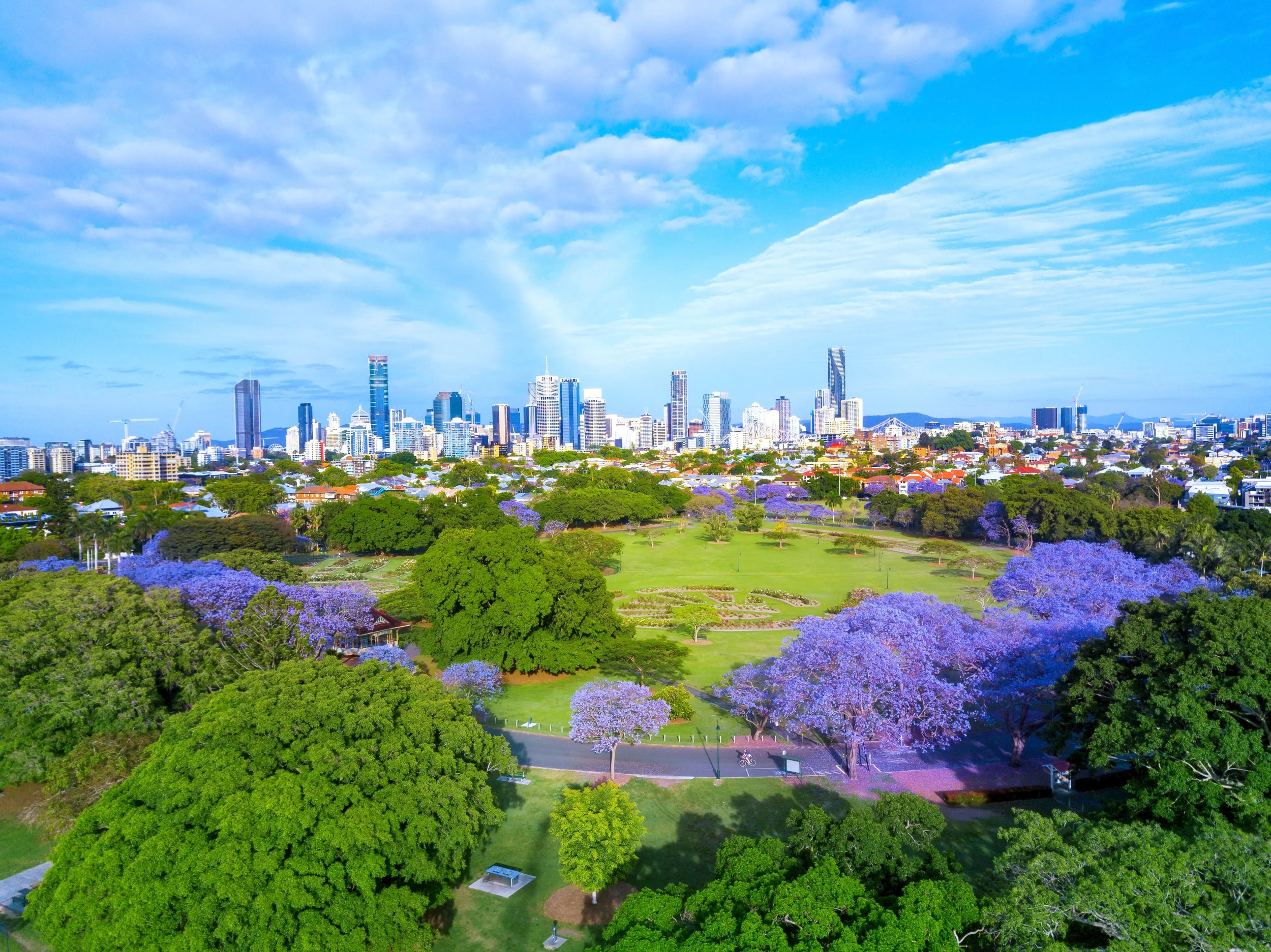 Aussicht auf die Natur und Stadt Brisbane in Australien