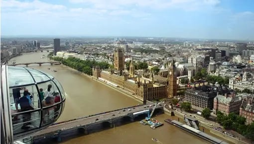Aussicht auf die Stadt London und den Big Ben am Fluss