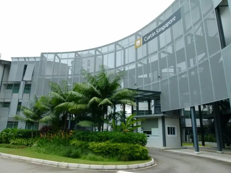 Das Universitätsgebäude der Curtin University Singapore